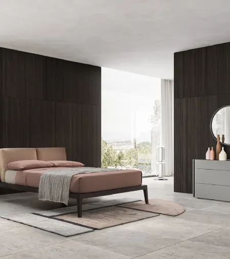 Letto in legno anche con cuscini imbottiti Dorian 2 di Alf Da Frè