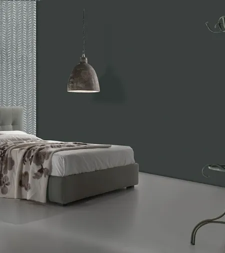 Letto a una piazza e mezza Desio Ring con box contenitore e testiera di Excò