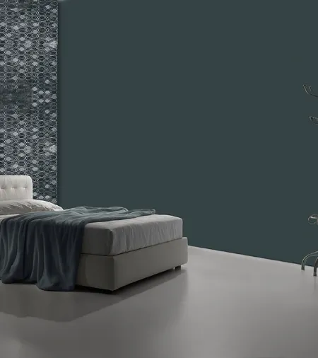 Letto classico in pelle con testiera capitonné Geneve di Excò