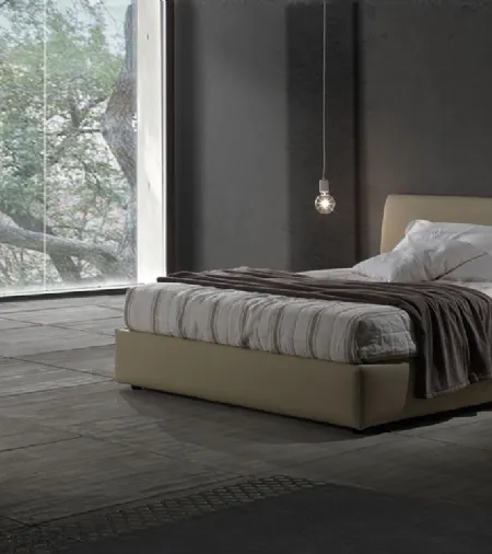 Letto in ecopelle Tracy con box contenitore di Excò