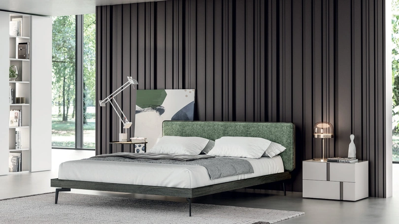 Letto Ginevra con testiera imbottita di Tagliabue Mobili