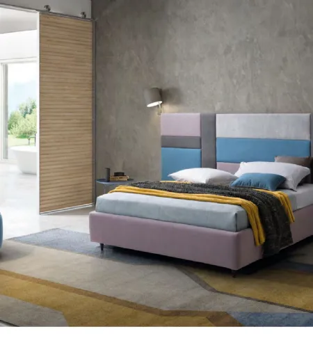 Letto matrimoniale in tessuto Ground con Boiserie di Le Comfort