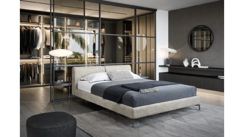 Letto in tessuto imbottito Margot di Novamobili