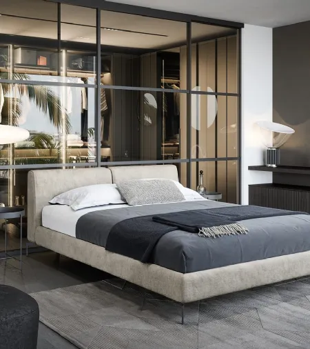 Letto in tessuto imbottito Margot di Novamobili