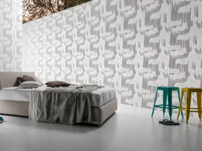 Letto matrimoniale imbottito con contenitore Nuovo Bacco Ring 28 di Excò
