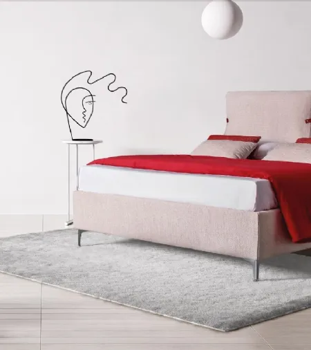 Letto matrimoniale in tessuto imbottito Primrose di Le Comfort