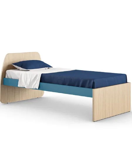 Letto singolo Cup in melaminico con testiera di Nidi