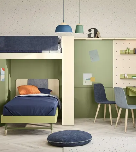 Letto singolo Ergo con testiera di Nidi