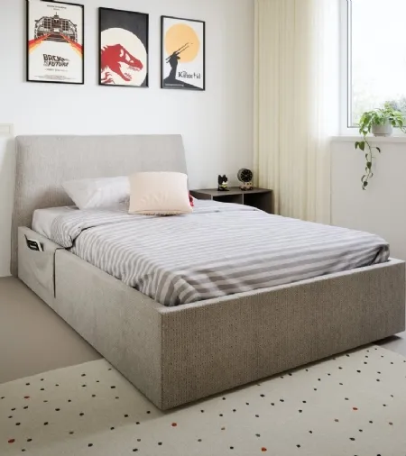 Letto singolo Flare con box contenitore di Nidi