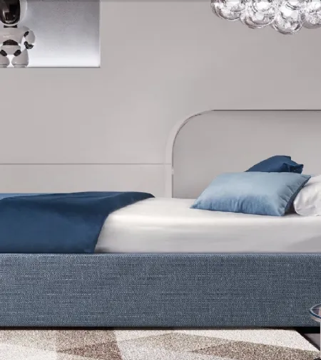 Letto Gelsomino in tessuto con secondo letto estraibile di Le Comfort