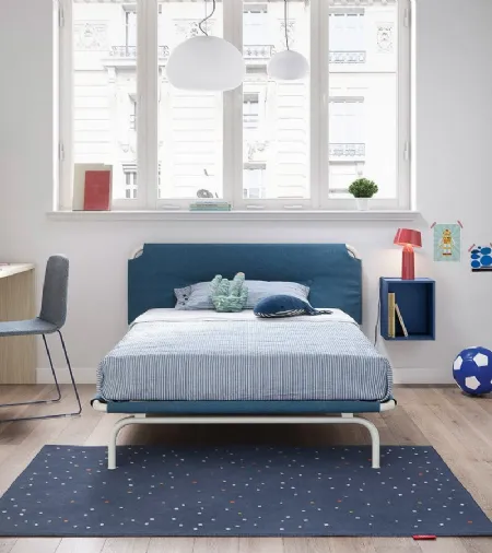 Letto singolo in tessuto con struttura in metallo Tube di Nidi