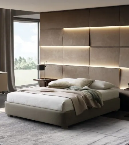 Letto moderno in tessuto Sommier di Le Comfort