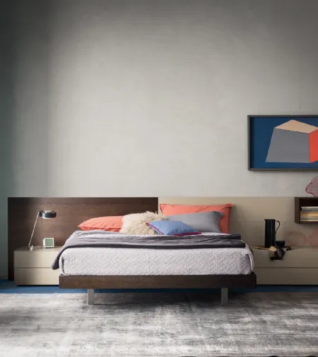 Letto con boiserie Suite System di Alf DaFrè