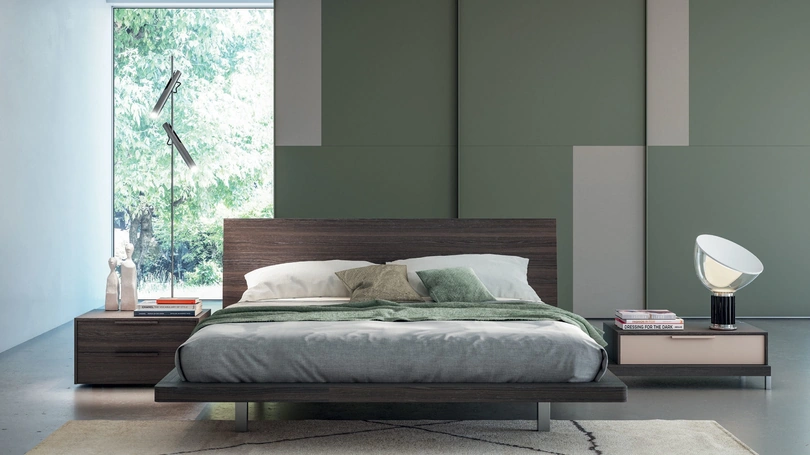 Letto matrimoniale Asja in Rovere Termotrattato di Tagliabue Mobili