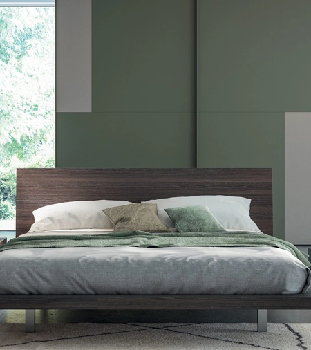 Letto matrimoniale Asja in Rovere Termotrattato di Tagliabue Mobili