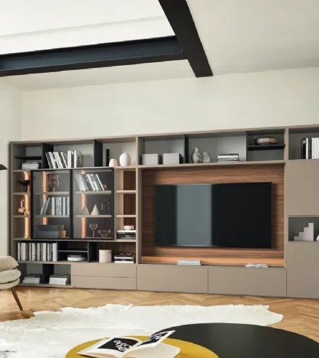 Libreria con vano porta TV Modo M6C60 di Sangiacomo