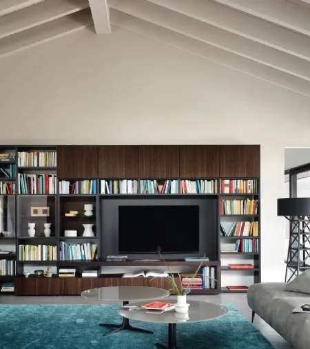 Libreria con vano porta TV Modo M6C61 di Sangiacomo