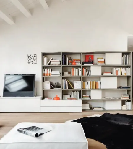 Libreria Modo M6C81 in laccato opaco di Sangiacomo