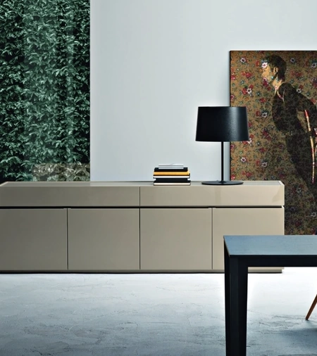 Madia Cidori 01 in laccato Juta lucido e opaco di Sangiacomo