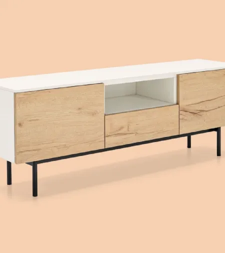 Madia Made CB6101 6 in nobilitato rovere naturale e nobilitato bianco di Connubia