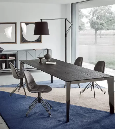 Madia Pica Legno Laccato Decorato Grigio chiaro di Bontempi
