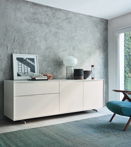 Madia Vela 02 in laccato Magnolia di Sangiacomo