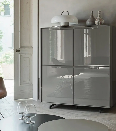 Madia Vela 03 in laccato lucido Ardesia di Sangiacomo