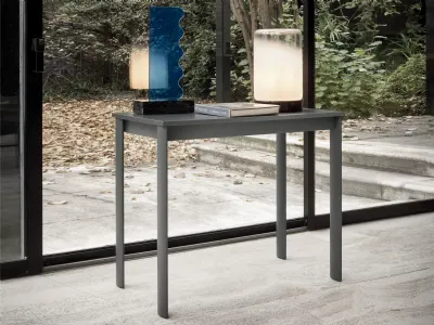 Mobile ingresso Etico Plus con top in melaminico e base in acciaio laccato di Bontempi