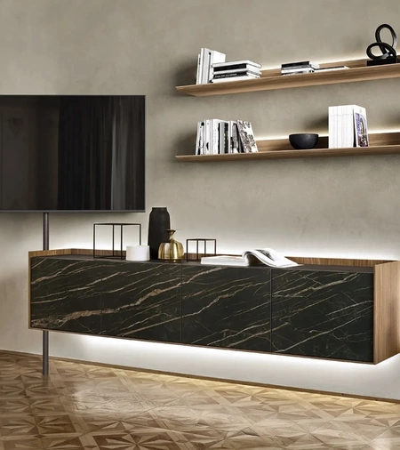 Mobile Porta Tv in ceramica e legno Tv Video di Sangiacomo