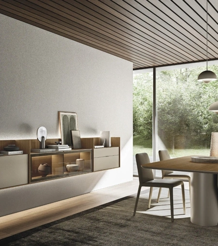 Mobile sospeso Cabaret One 03 in materico e legno di Sangiacomo