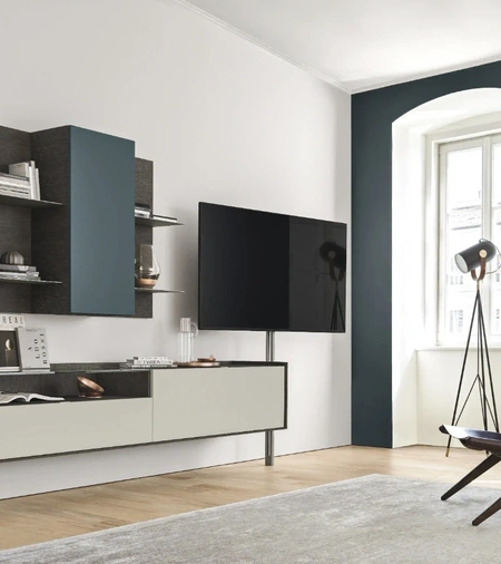 Parete Attrezzata sospesa Cabaret Glass 02 di Sangiacomo