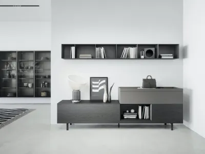 Pensile Hub in laccato opaco di Novamobili