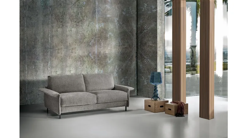 Divano Letto di design in tessuto color tortora Fez di Excò