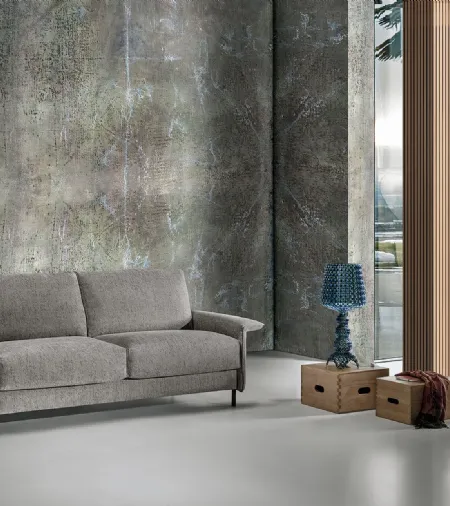 Divano Letto di design in tessuto color tortora Fez di Excò