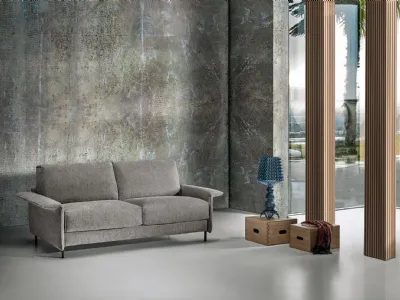Divano Letto di design in tessuto color tortora Fez di Excò