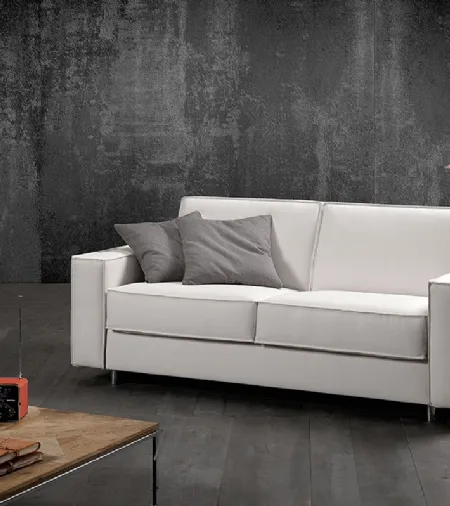 Divano letto lineare in tessuto color ghiaccio Giocco di Excò