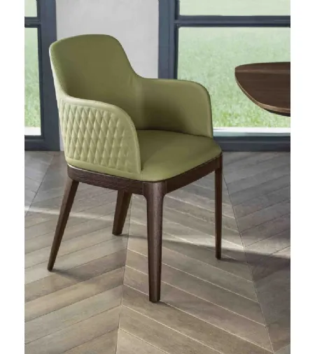 Sedia Margot rivestita in pelle di Bontempi