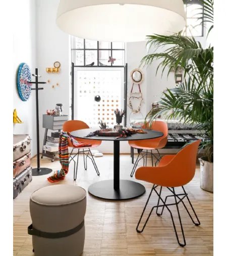 Tavolo rotondo in laminato stratificato con base in metallo Cocktail di Connubia