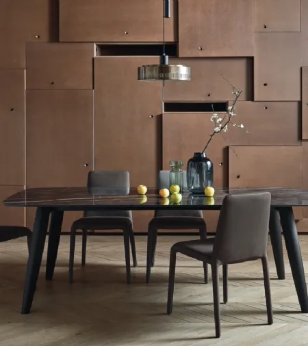 Tavolo Convivio in Ceramica Noir Desire di Sangiacomo