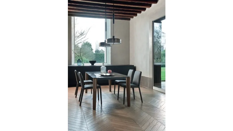 Tavolo Desco in Ceramica Nero Greco di Sangiacomo