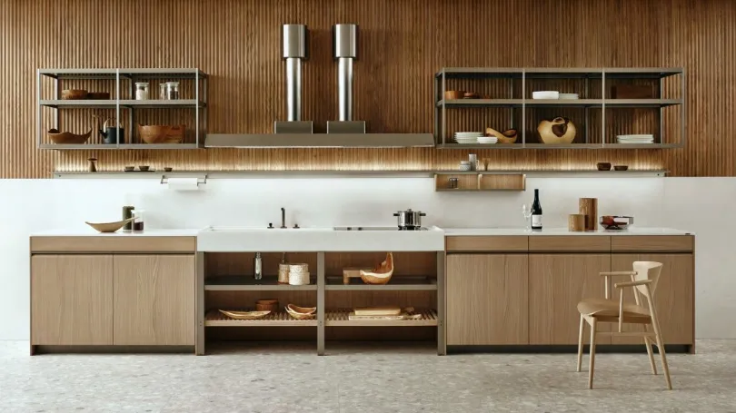 Cucina Design lineare in legno K-Lab 03 di Ernestomeda