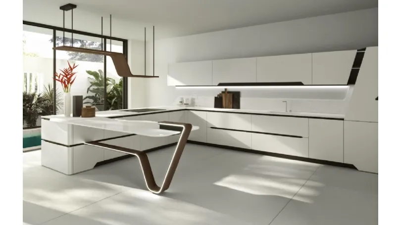 Cucina Design con penisola Vision 01 di Snaidero