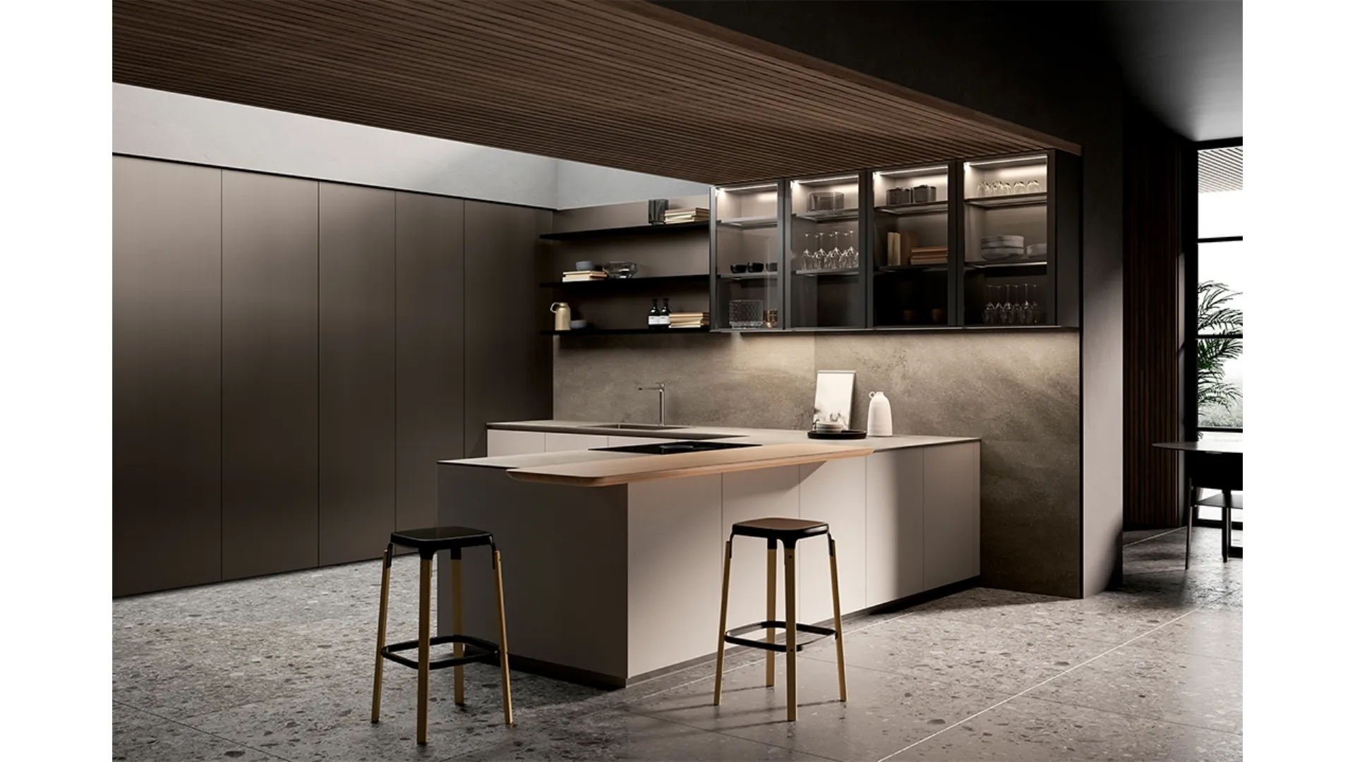 Cucina Design in linea in alluminio K-Lab 02 di Ernestomeda
