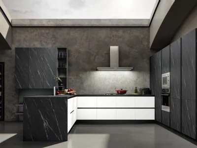 Cucina Moderna con penisola Accapielle composizione 02 Delight di Essebi