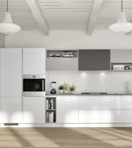 Cucina Moderna lineare Gloss composizione 05 di Essebi