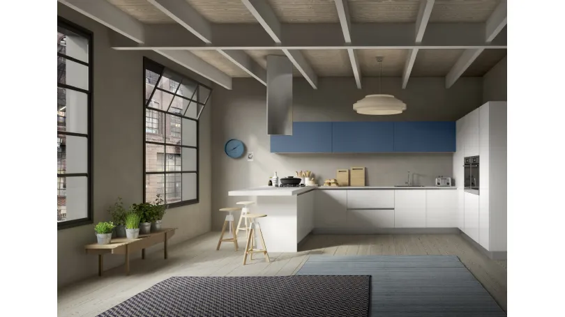 Cucina Moderna con penisola Gloss composizione 02 di Essebi