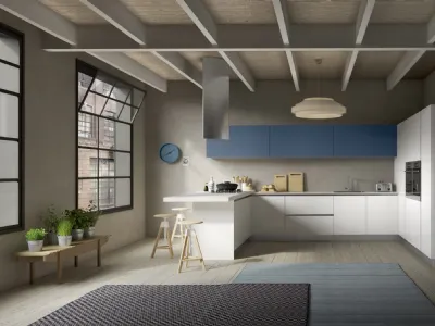 Cucina Moderna con penisola Gloss composizione 02 di Essebi