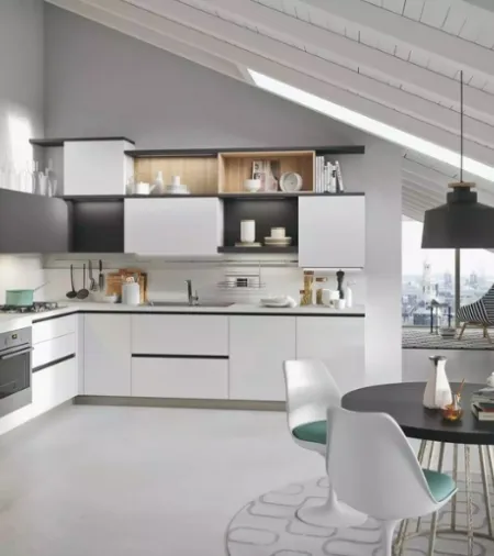 Cucina Moderna angolare Joy Bianco e Rovere di Snaidero