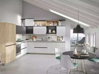 Cucina Moderna angolare Joy Bianco e Rovere di Snaidero