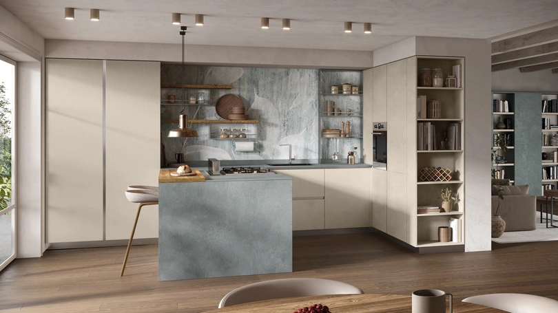 Cucina Moderna con penisola Materia 03 di Essebi
